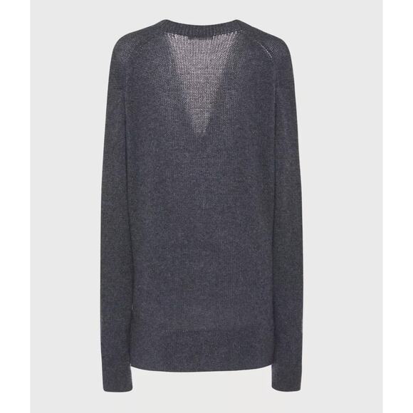 The Row Baudelia Deep V Neck 100% Cashmere Oversized Sweater Tunic Grey - Picture 10 of 10